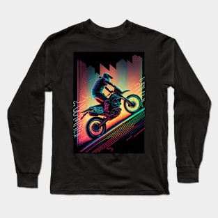 Cyber Future Dirt Bike With Neon Colors Long Sleeve T-Shirt